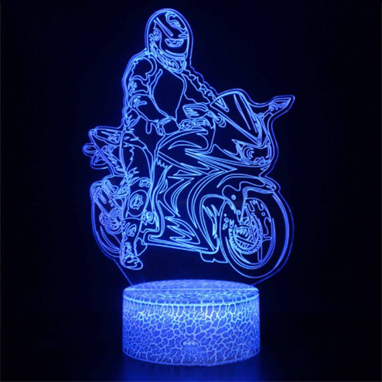 Lampka nocna 3D LED "Ścigacz" Hologram + pilot
