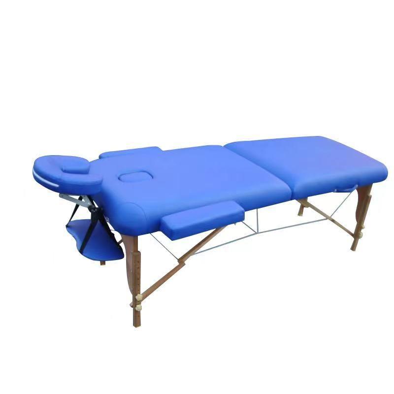Składane łóżko do masażu - niebieskie