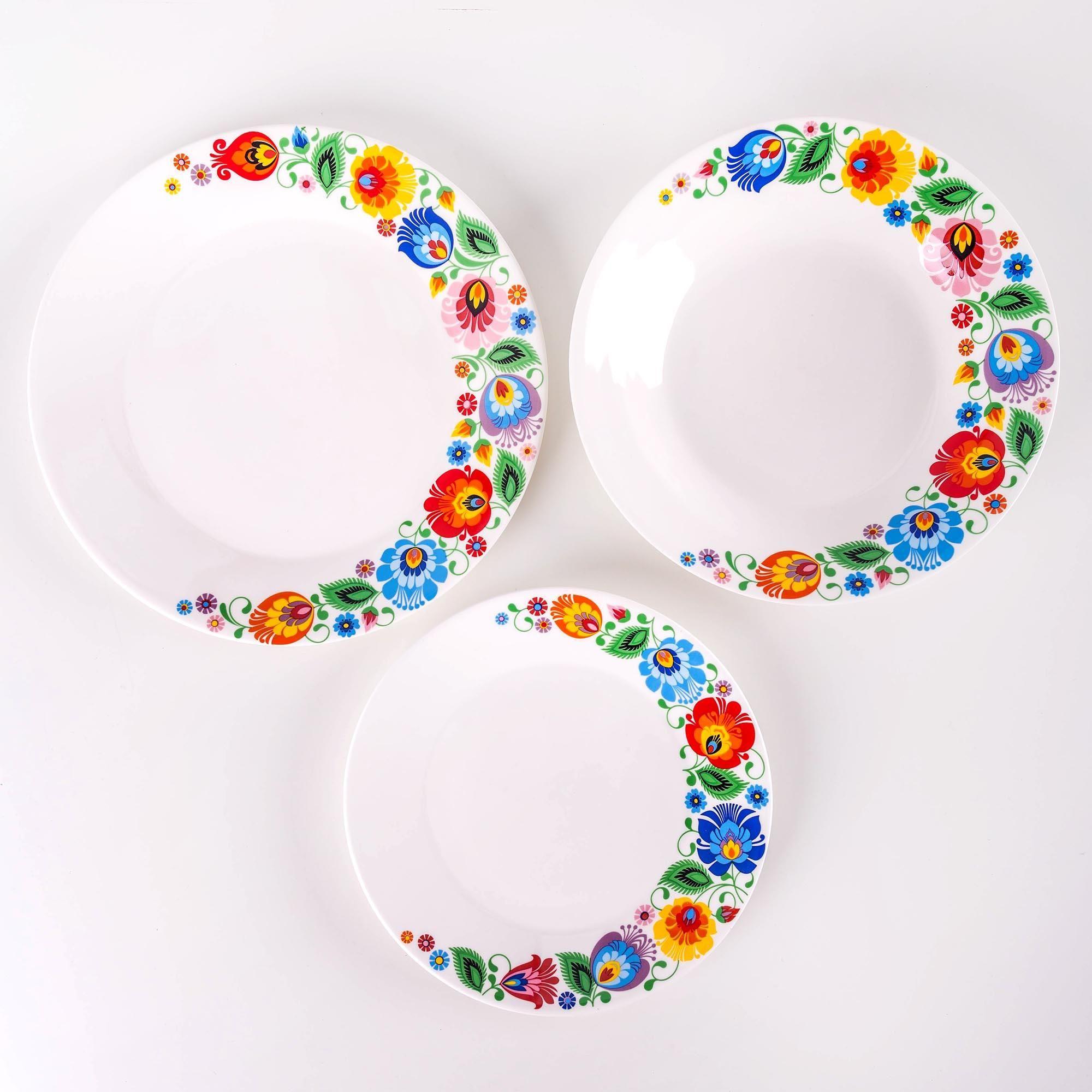 FOLKSTAR plates from Łowicz dinner set 18 pcs