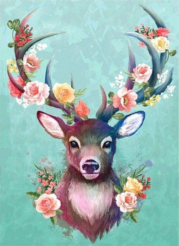 Diamond Embroidery / 5D Picture / Diamond Mosaic / Diamond Painting - deer, size 40x50 cm