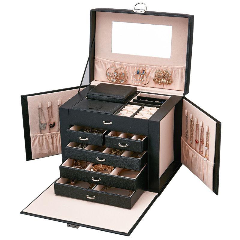 A multi-level casket, a jewelery box - black