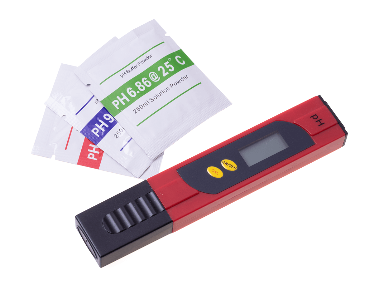 Digital water pH tester, meter - red