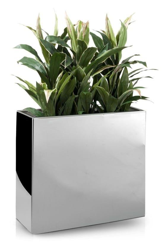 Wide geometric flower pot from the Mirror collection, 75x28 cm
