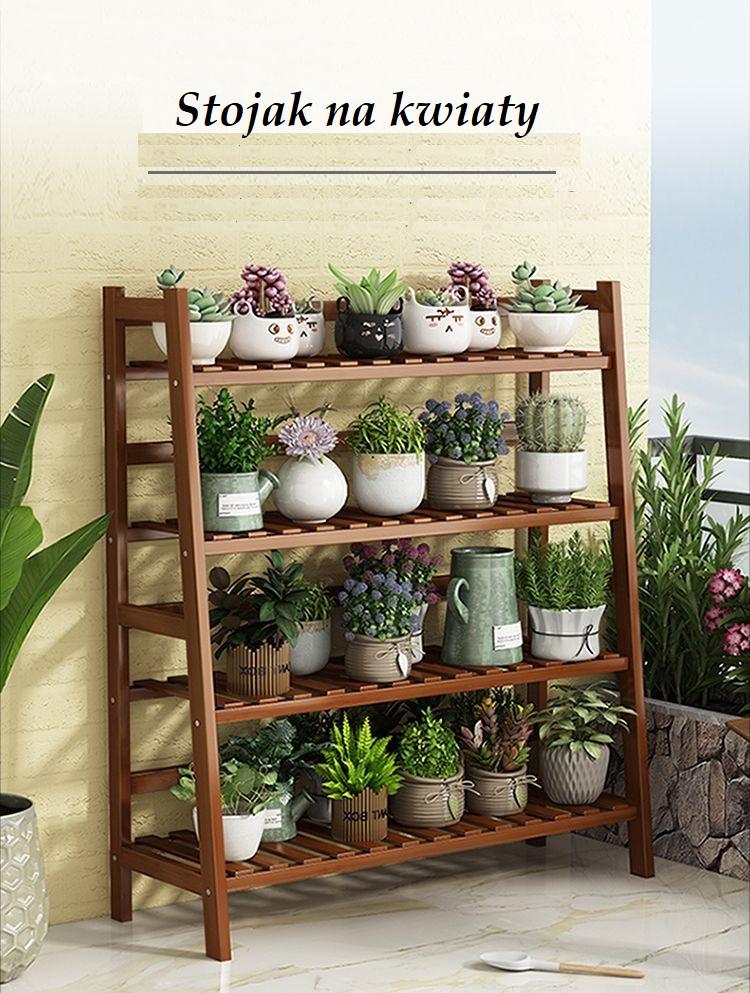 Multi-level trapezoidal shelf, flower stand / 3-level flower stand, 50 cm.