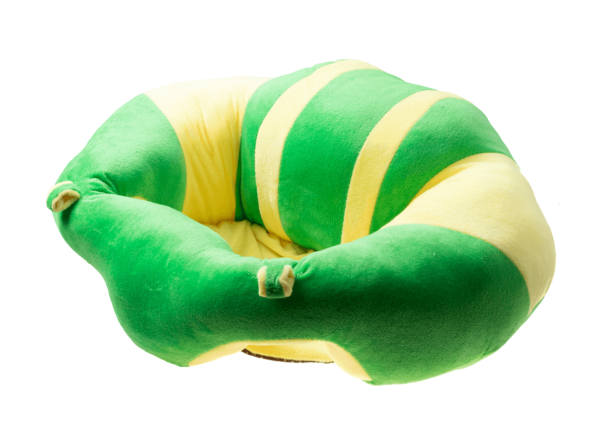 Siedzisko fotelik dla dzieci pluszowy - żółto zielone