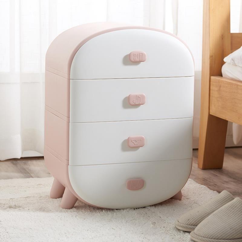 Cabinet with drawers for underwear - pink, 4 drawers