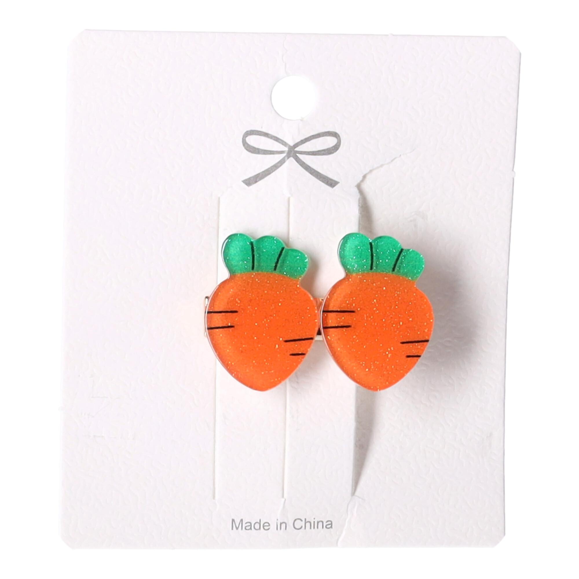Set of 2 hair clips - carrot