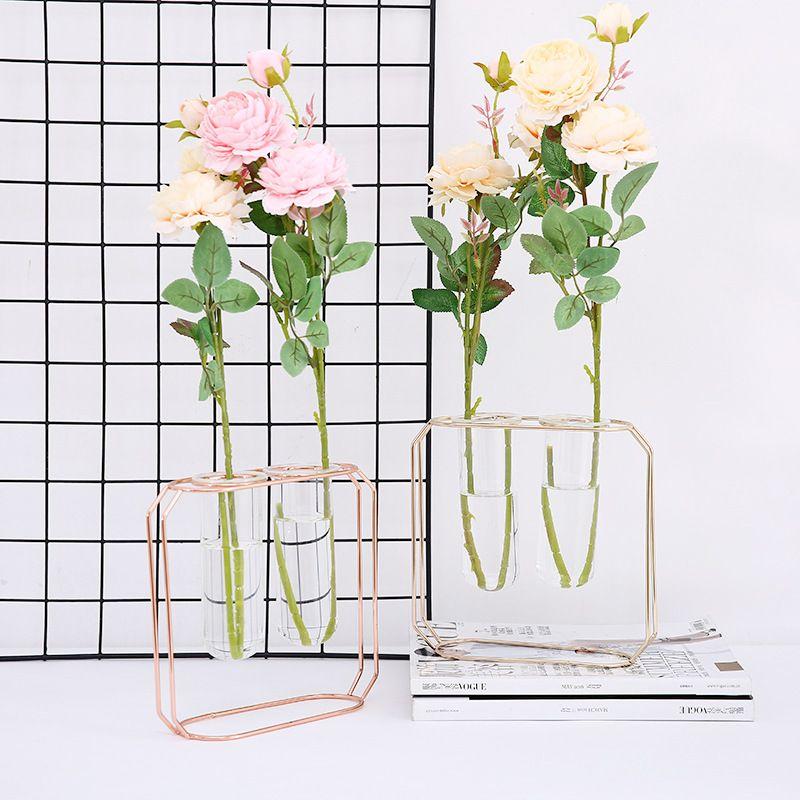 Decorative double vase - Rose Gold, height 21 cm