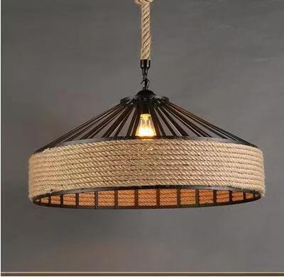 Hemp rope ceiling lamp on the hemp rope- diameter 40 cm