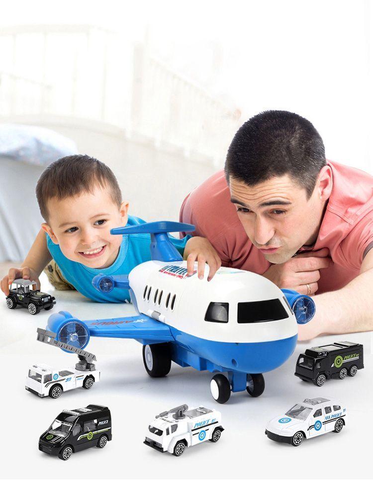 Transporter plane with cars - blue