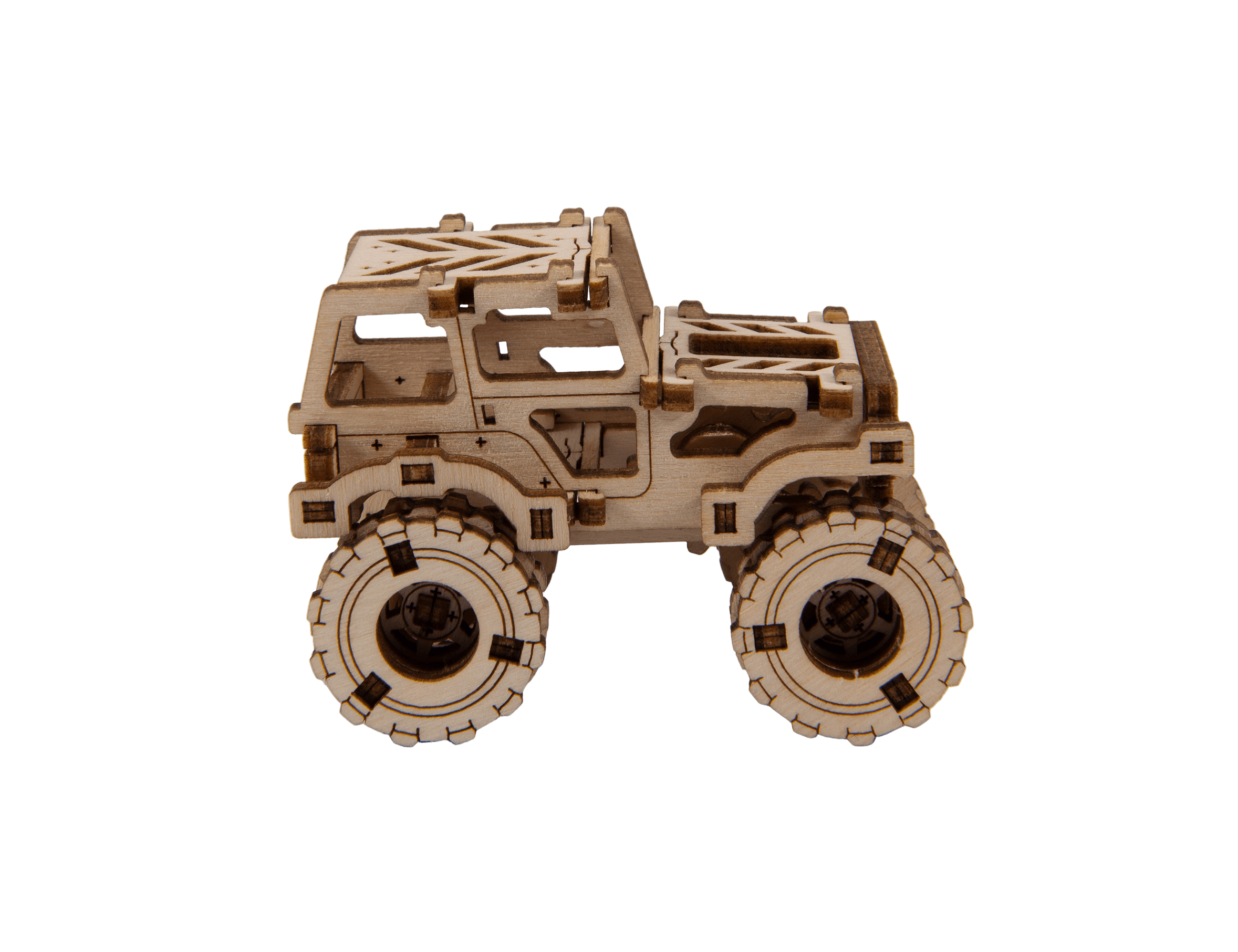 Wooden 3D Puzzle - Monster Truck 1 Model (Jeep CJ-5)