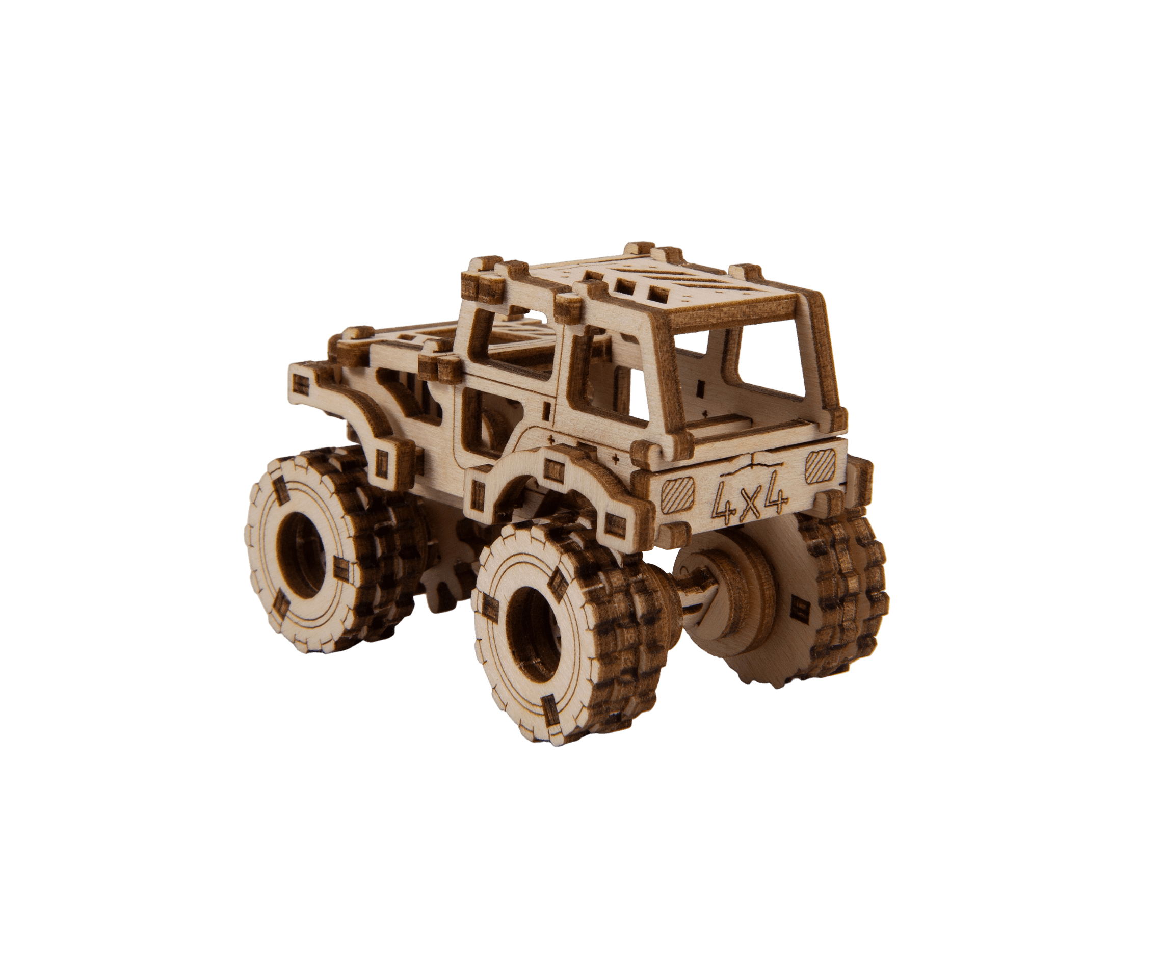 Wooden 3D Puzzle - Monster Truck 1 Model (Jeep CJ-5)
