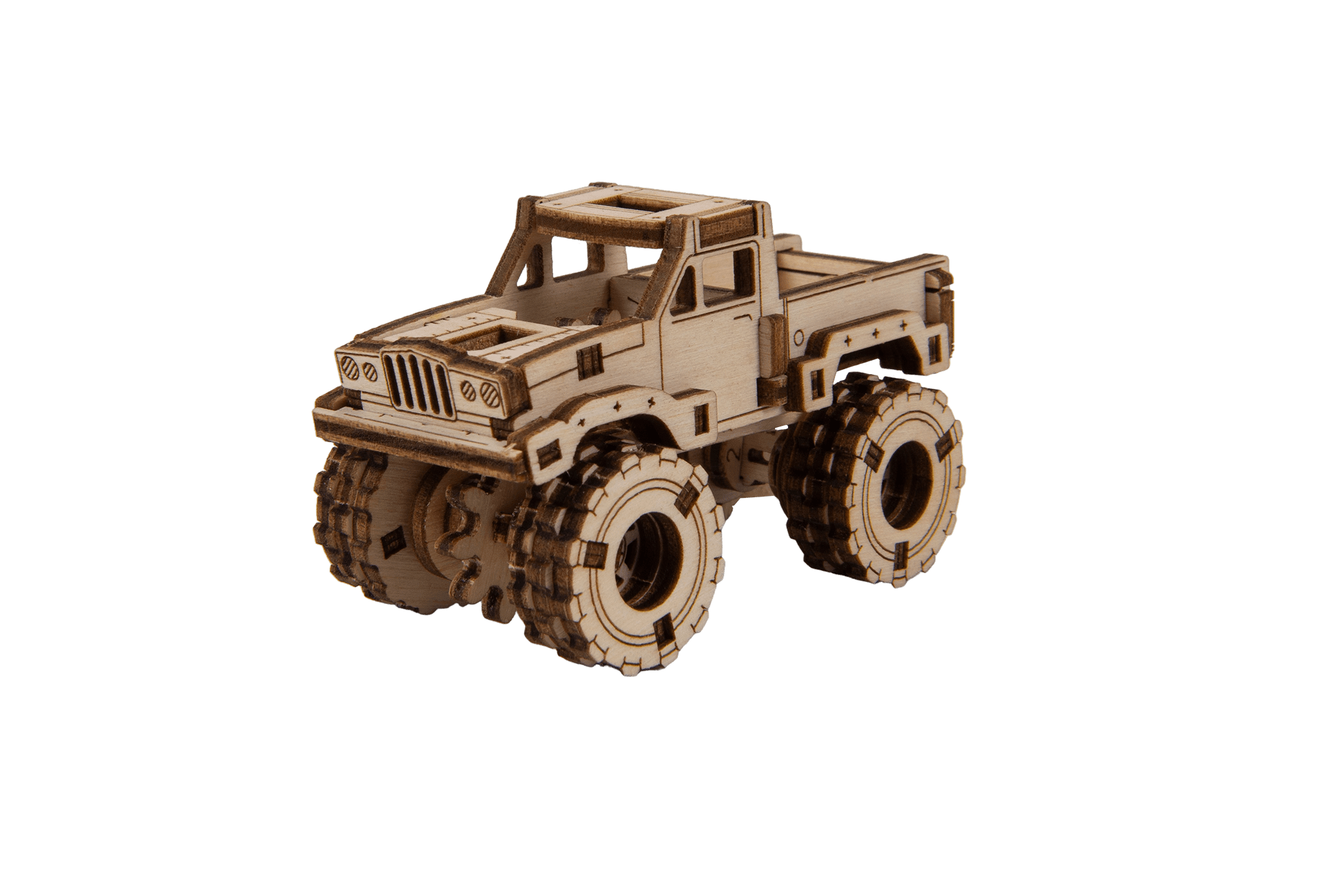 Drewniane Puzzle 3D - Model Monster Truck 3 (Jeep Gladiator)